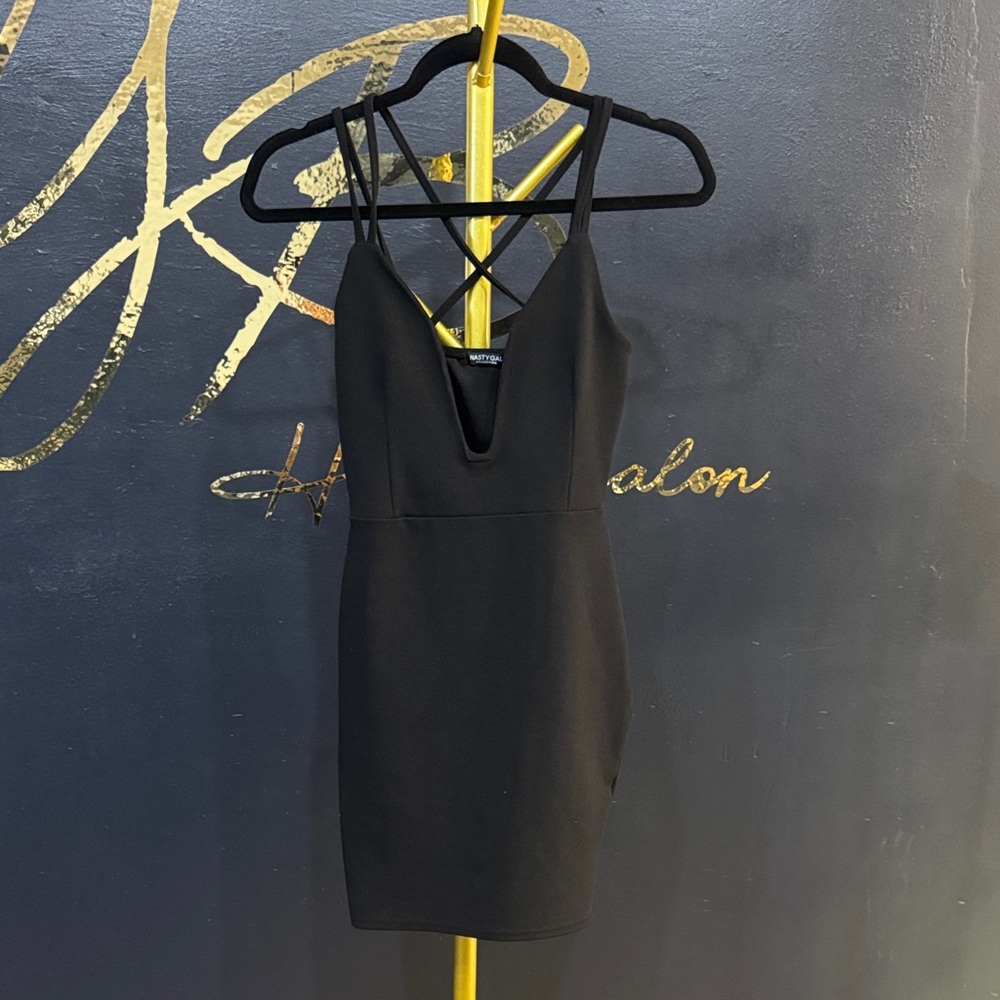 Elegant Black Strappy Dress
